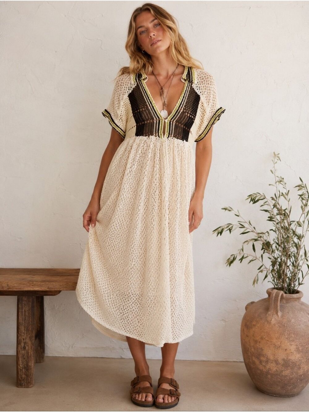 NWT Free People Kelly Crochet Maxi Top XL